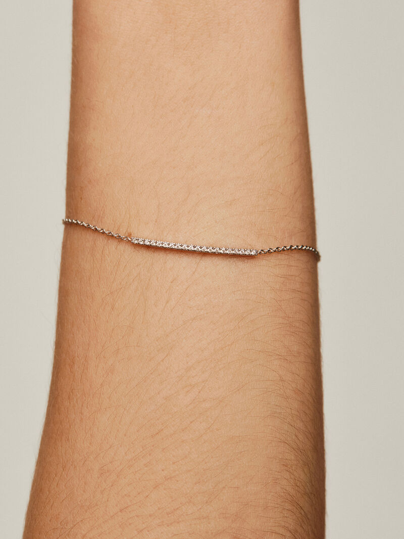 18K White Gold Bracelet with Diamonds image number 0