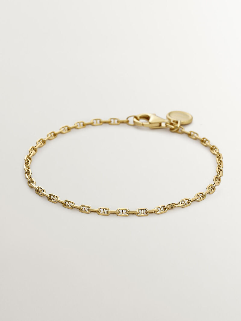 925 Silver link bracelet bathed in 18K yellow gold image number 0