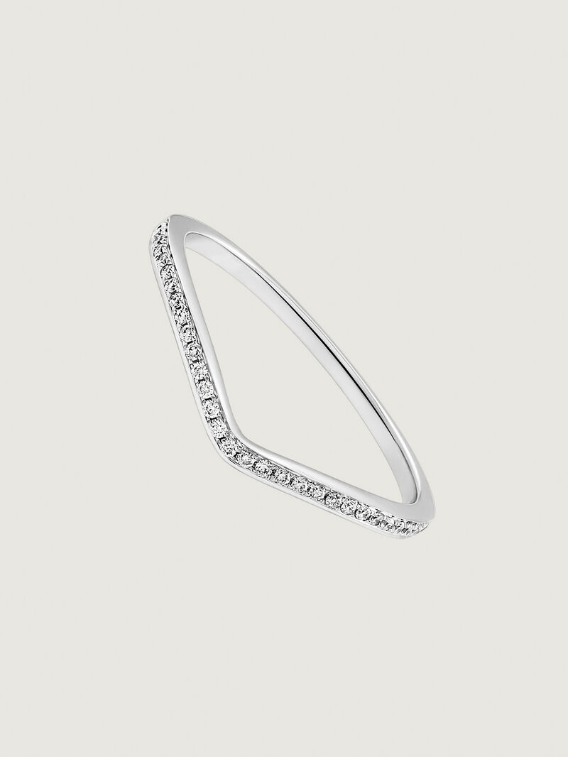 18K white gold ring with 0.09 cts diamonds image number 0