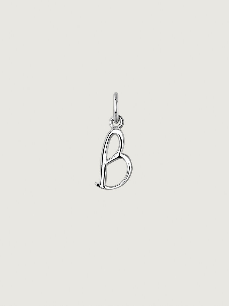 925 Silver Charm with Initial B image number 0