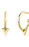 Gold plated triangle pendant hoop earrings , J03961-02