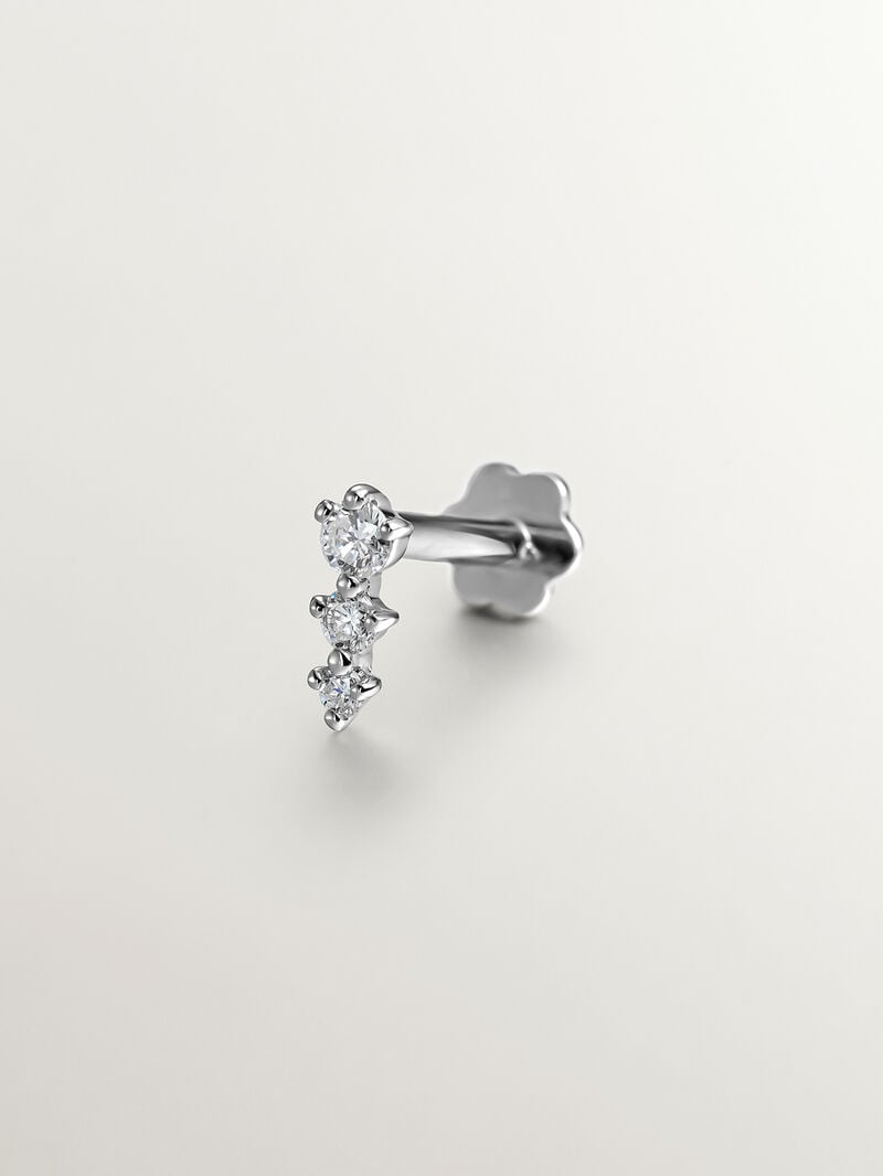 18k white gold piercing with diamonds image number 2