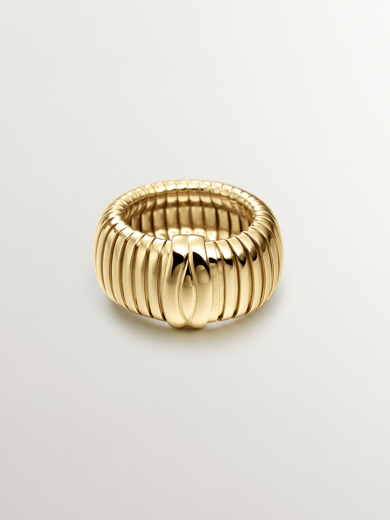 18K yellow gold plated 925 silver tumbagas ring image number 2
