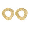 Large gold plated wicker circle earrings , J04417-02