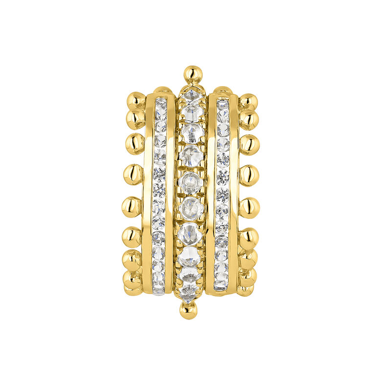 9kt gold sapphires hoop earring , J04697-02-WS-H, hi-res