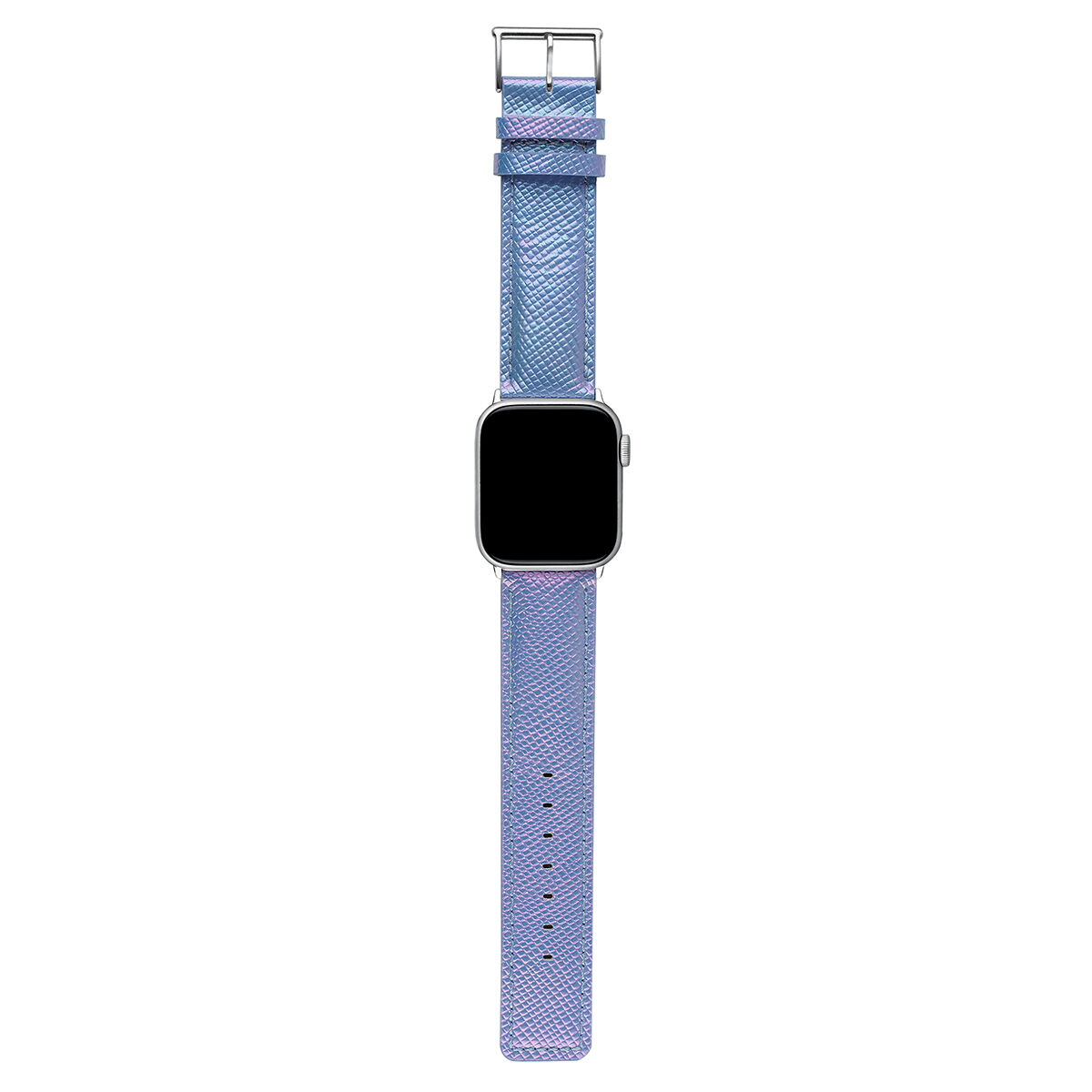Iridescent blue leather Apple Watch band, IWSTRAP-PUIR, hi-res