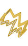 Gold plated lightning-bolt ring with topaz , J03628-02-WT
