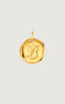 Charm medalla inicial B artesanal plata recubierta oro , J04641-02-B