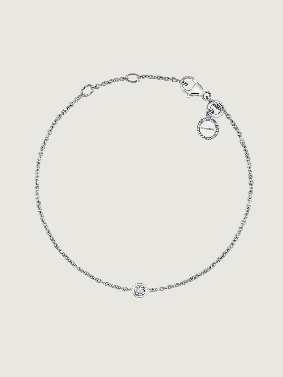 Pulsera chatón topacio plata  , J03437-01, hi-res