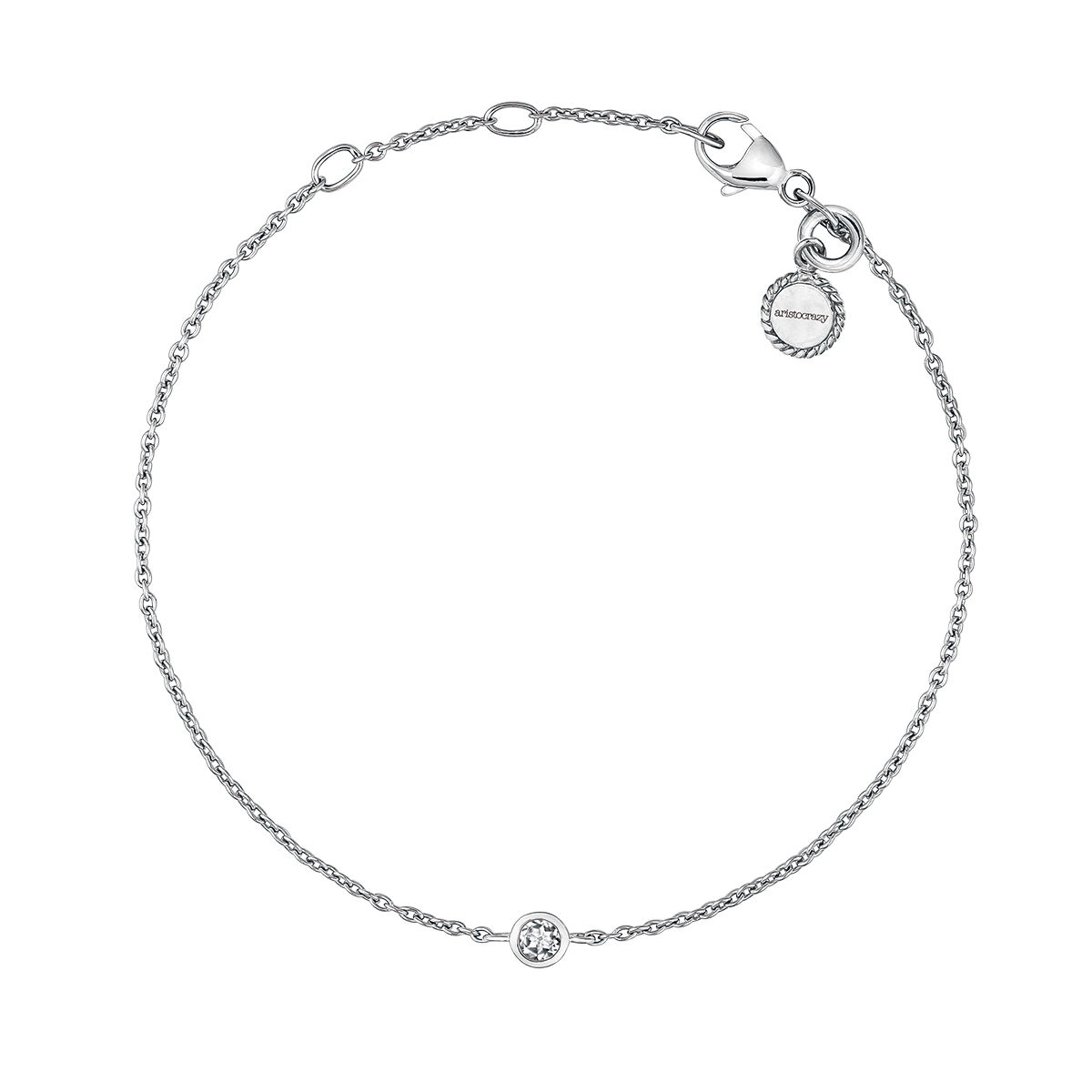 Silver bezel-set topaz bracelet  , J03437-01, hi-res