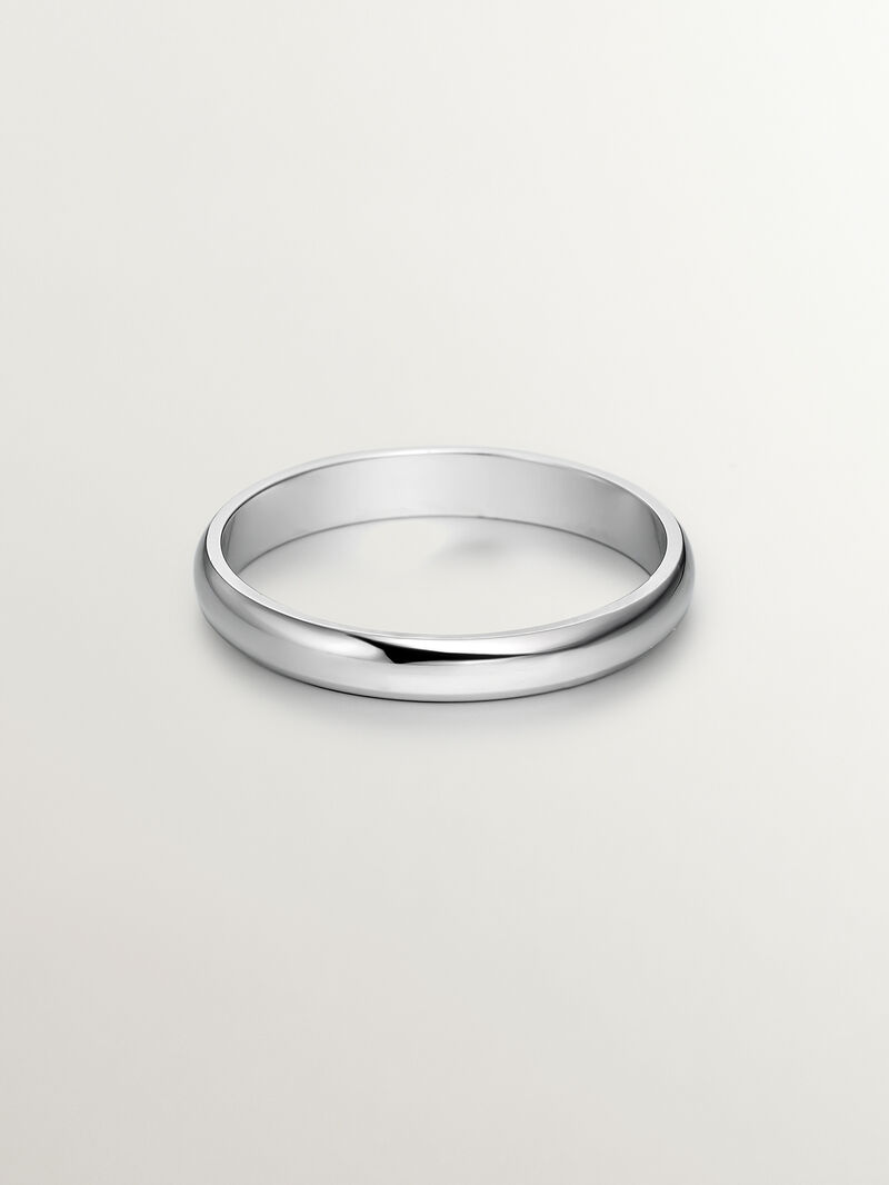 Half round 18k white gold ring 3.15mm image number 1