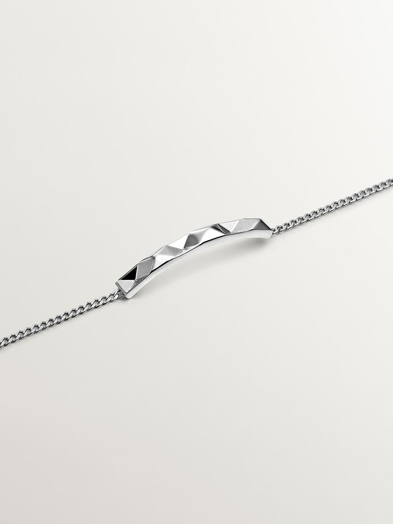 925 silver bracelet with geometric texture image number 4