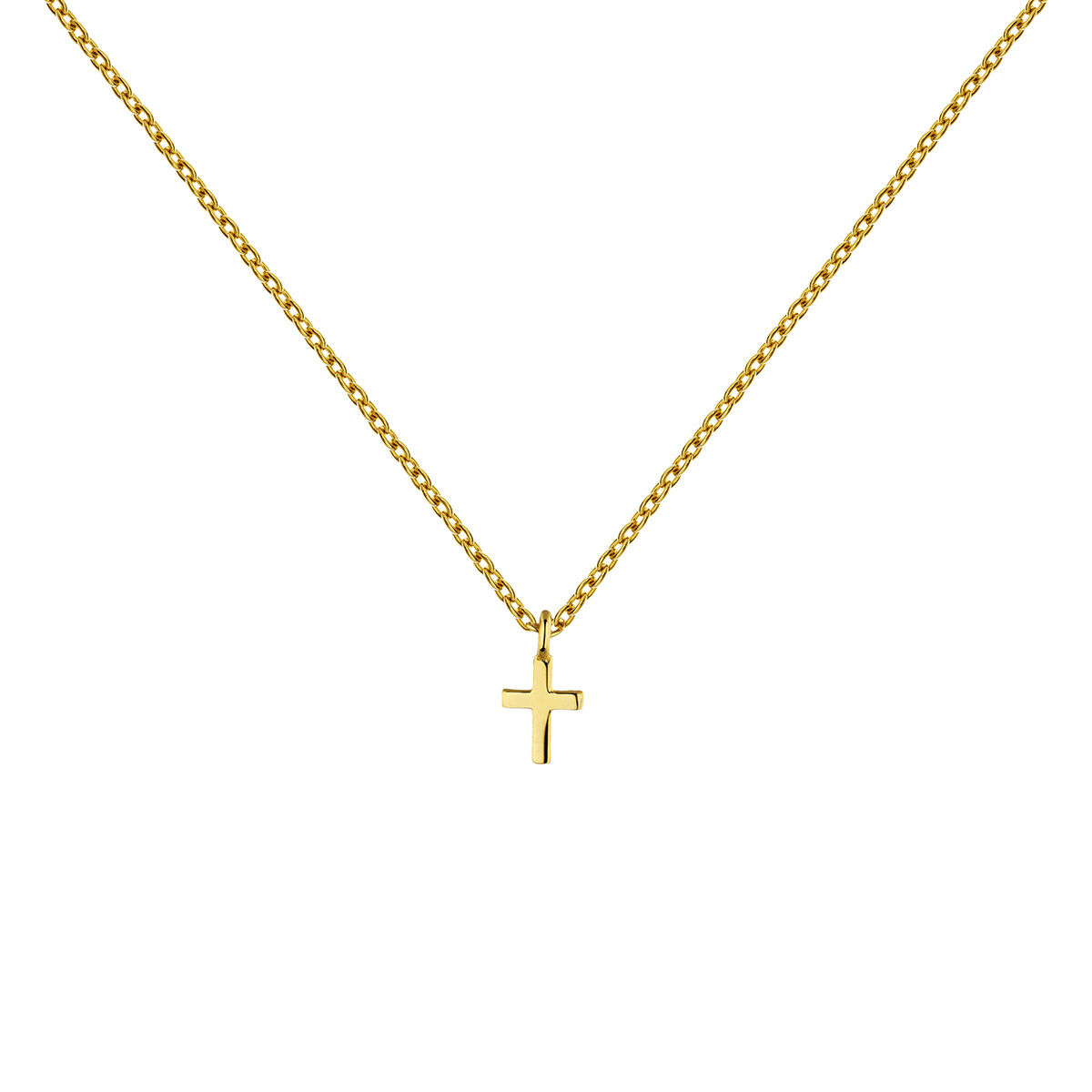 18 kt yellow gold-plated silver cross pendant, J04862-02, hi-res