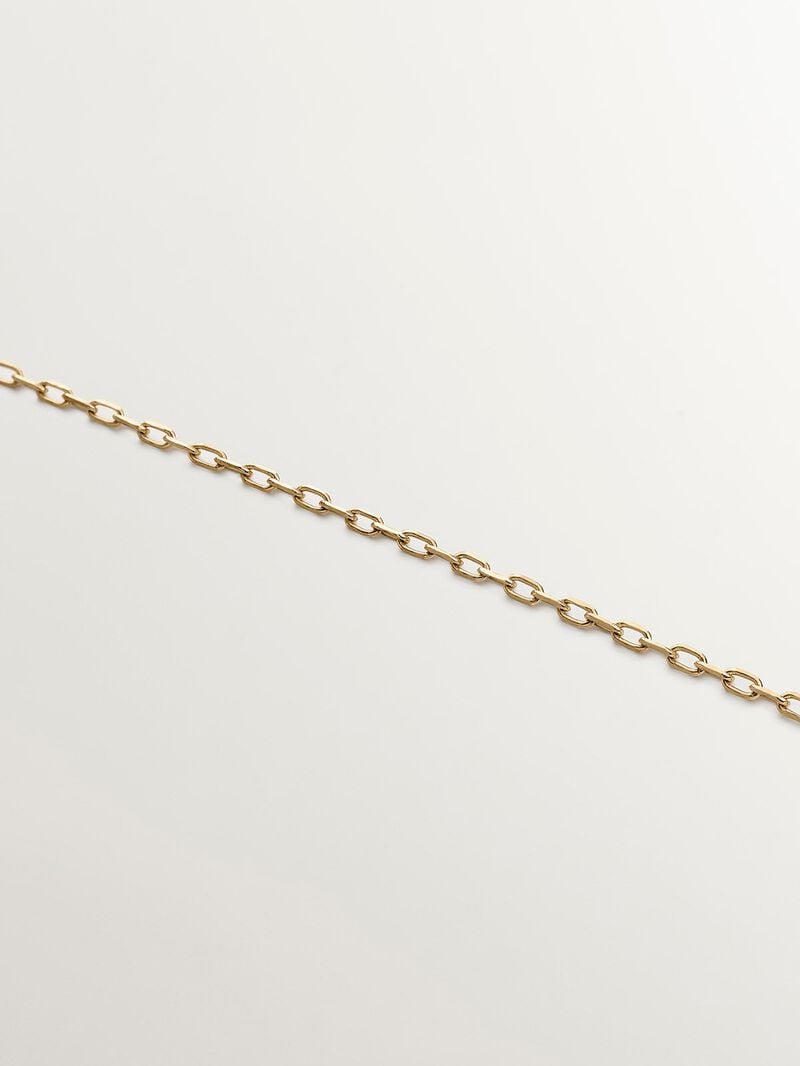 9K yellow gold necklace with teardrop-cut black obsidian and 0.03 ct brilliant-cut diamonds image number 4