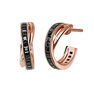 Small rose gold plated combined hoop earrings , J03663-03-BSN