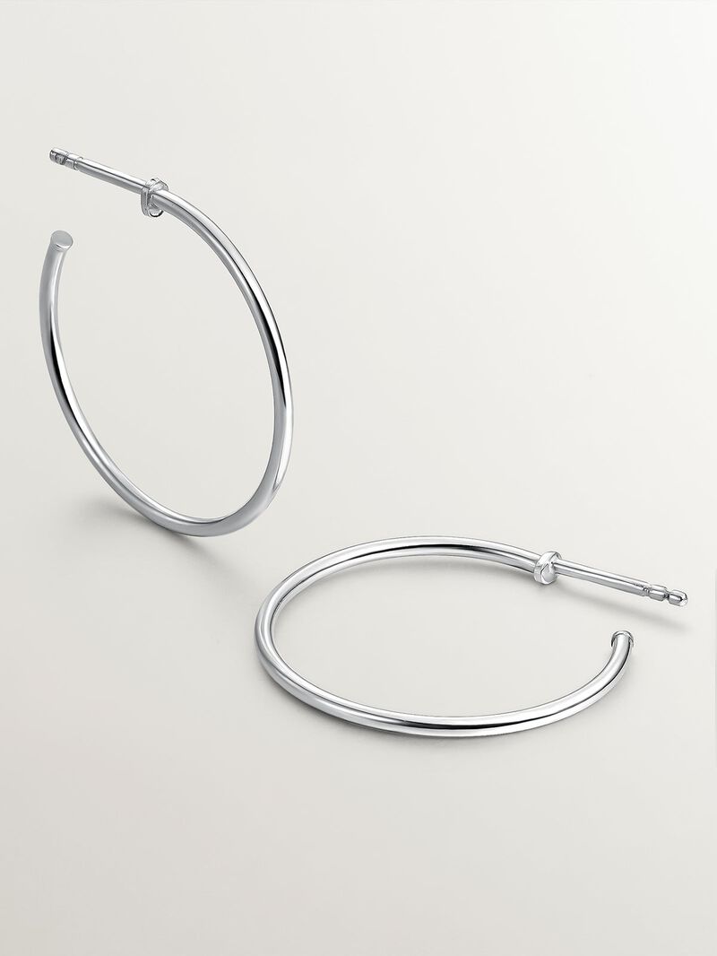 925 silver medium ring earrings image number 1