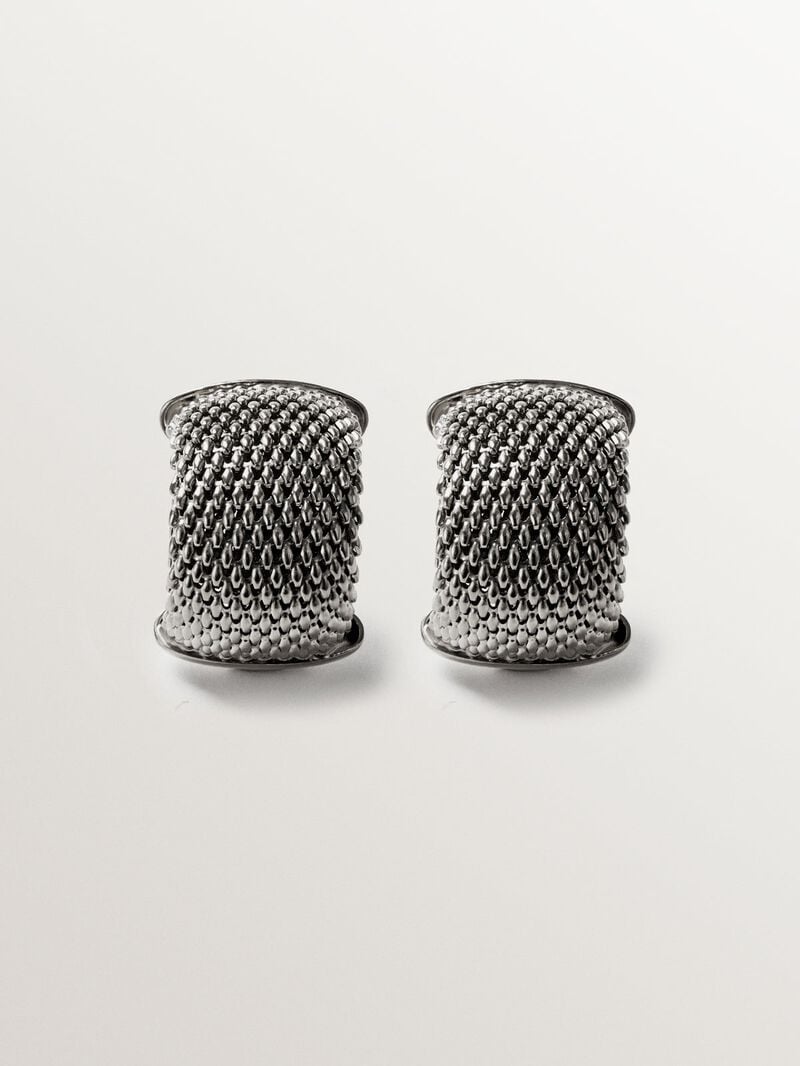 925 silver hoop earrings with mesh image number 0