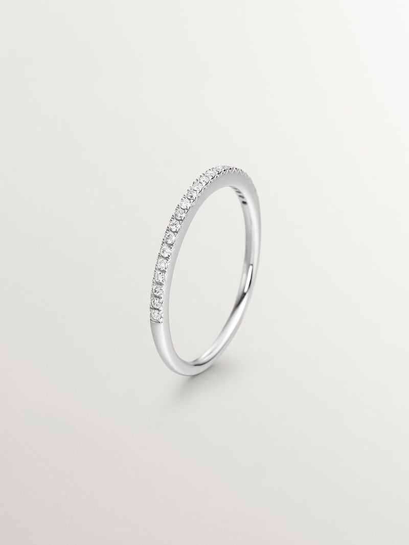18K white gold ring with 0.09 cts diamonds image number 0