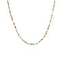 Gold plated silver colored stones necklace, J04877-02-MULTI