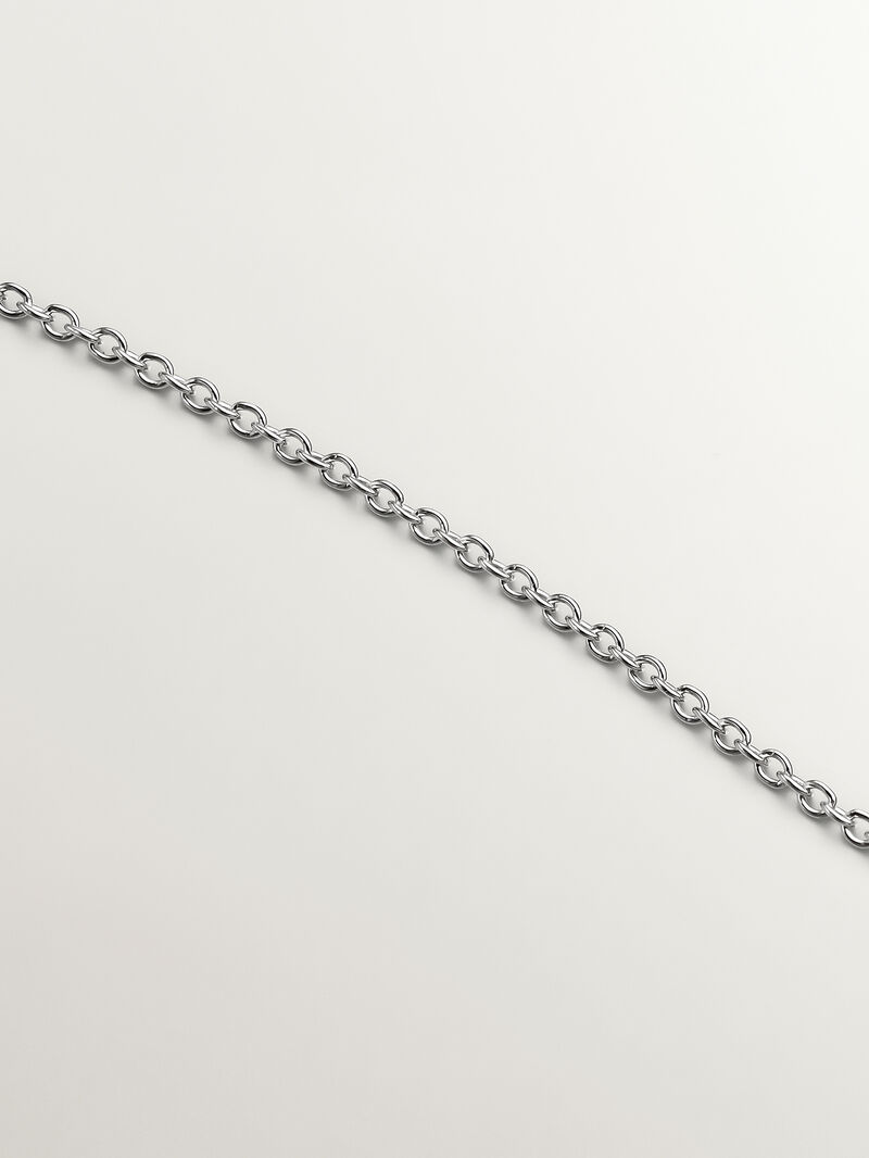 925 Silver necklace with blue topaz and white sapphires. image number 4