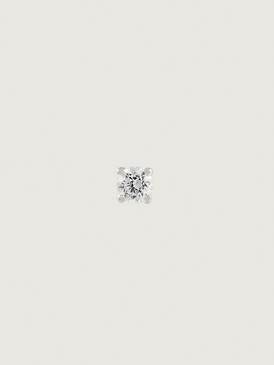 Pendiente individual de oro blanco de 18kt con mini diamante de 0,03cts, J00887-01-03-H, hi-res
