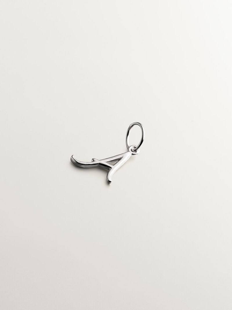 925 Silver Charm with initial A image number 0