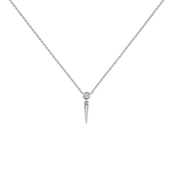 White gold spike diamond necklace 0.021 ct, J03885-01, hi-res