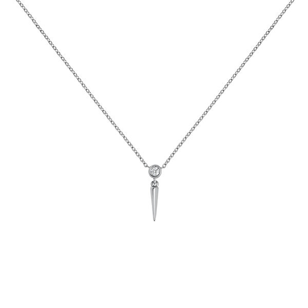 White gold spike diamond necklace 0.021 ct, J03885-01,hi-res