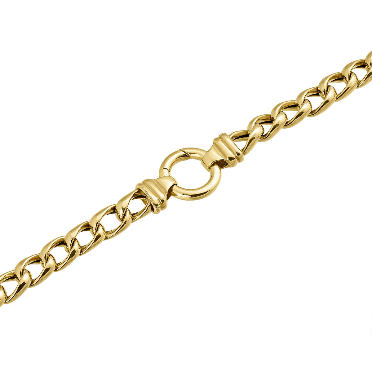 Flat curb chain in 18k yellow gold-plated silver , J05335-02-45, hi-res