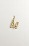 Charm letra M de plata bañada en oro de 18kt con topacios blancos, J05046-02-WT-M