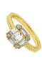 Gold-plated silver ring with white topaz, J04920-02-WT