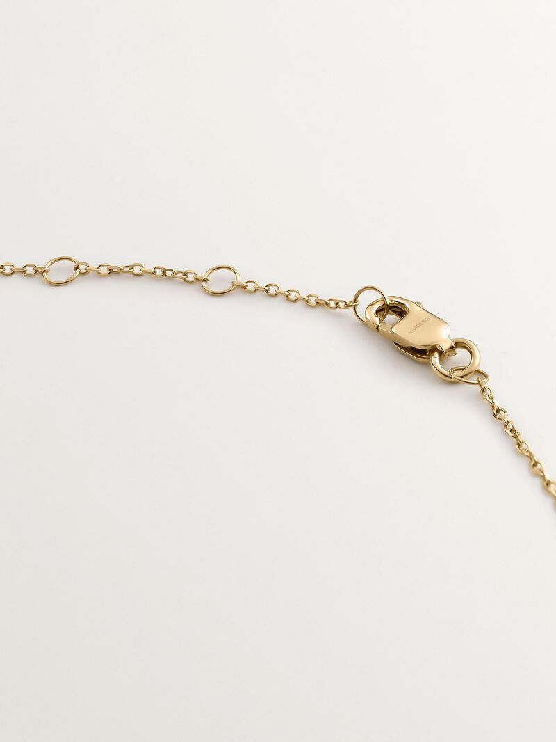 9K Yellow Gold Pendant with Blue Sapphire and Diamonds image number 6