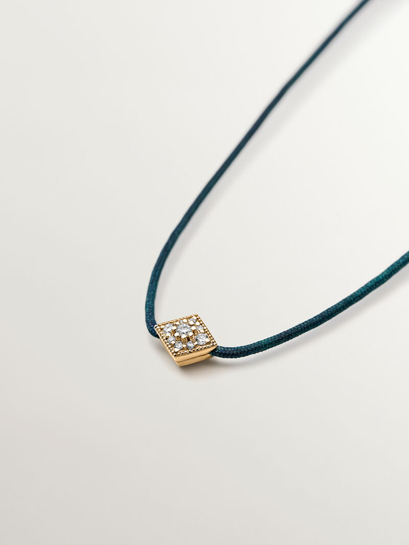 18K yellow gold and thread necklace with diamonds. image number 2