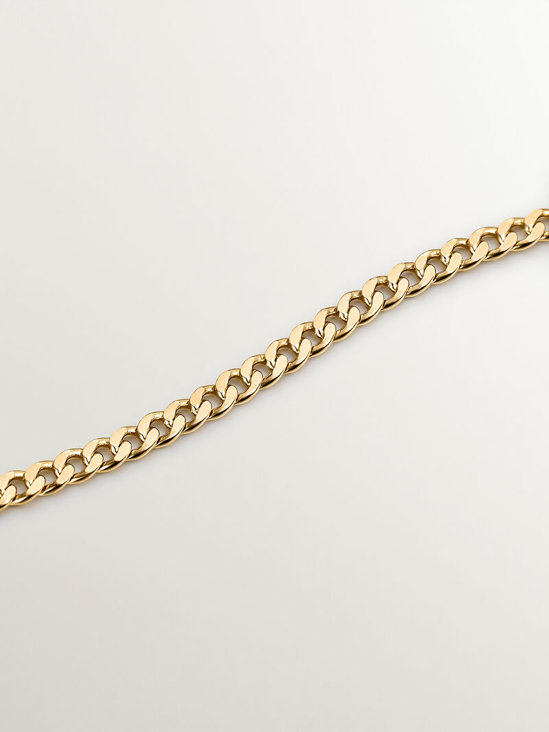 925 silver collar bathed in 18k yellow gold rolo links with geometric front closure image number 2
