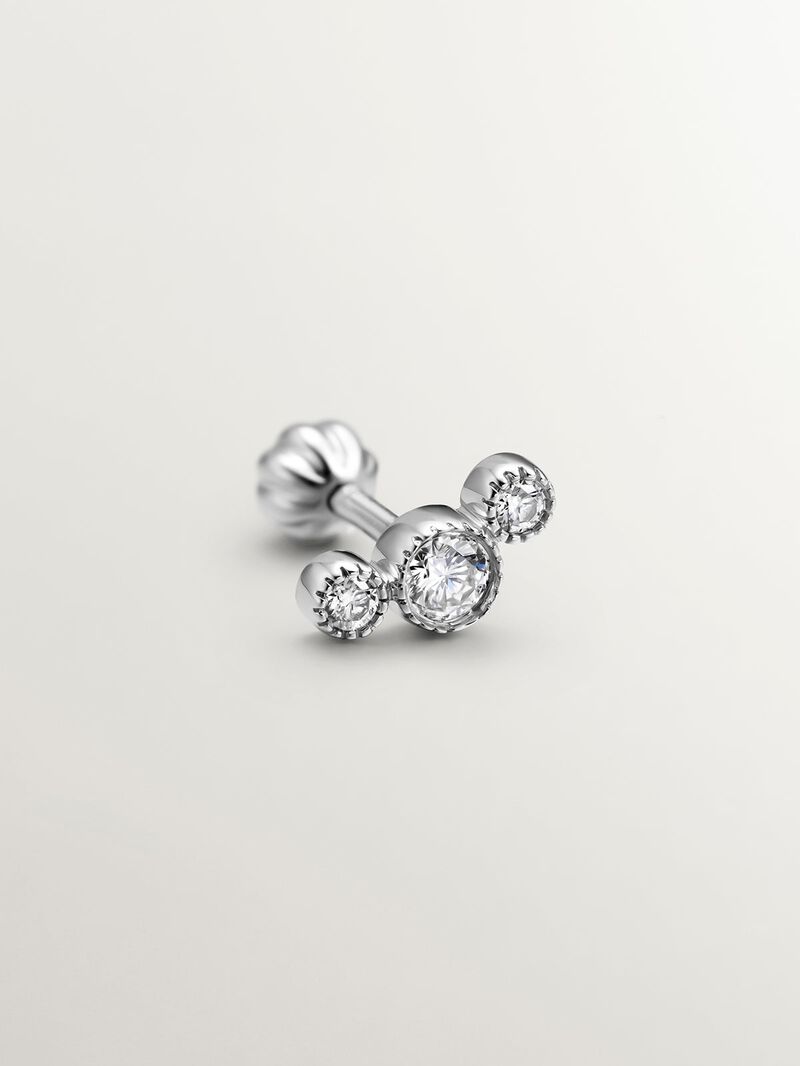 Individual 18K white gold earring with diamonds 0.0187 cts image number 4