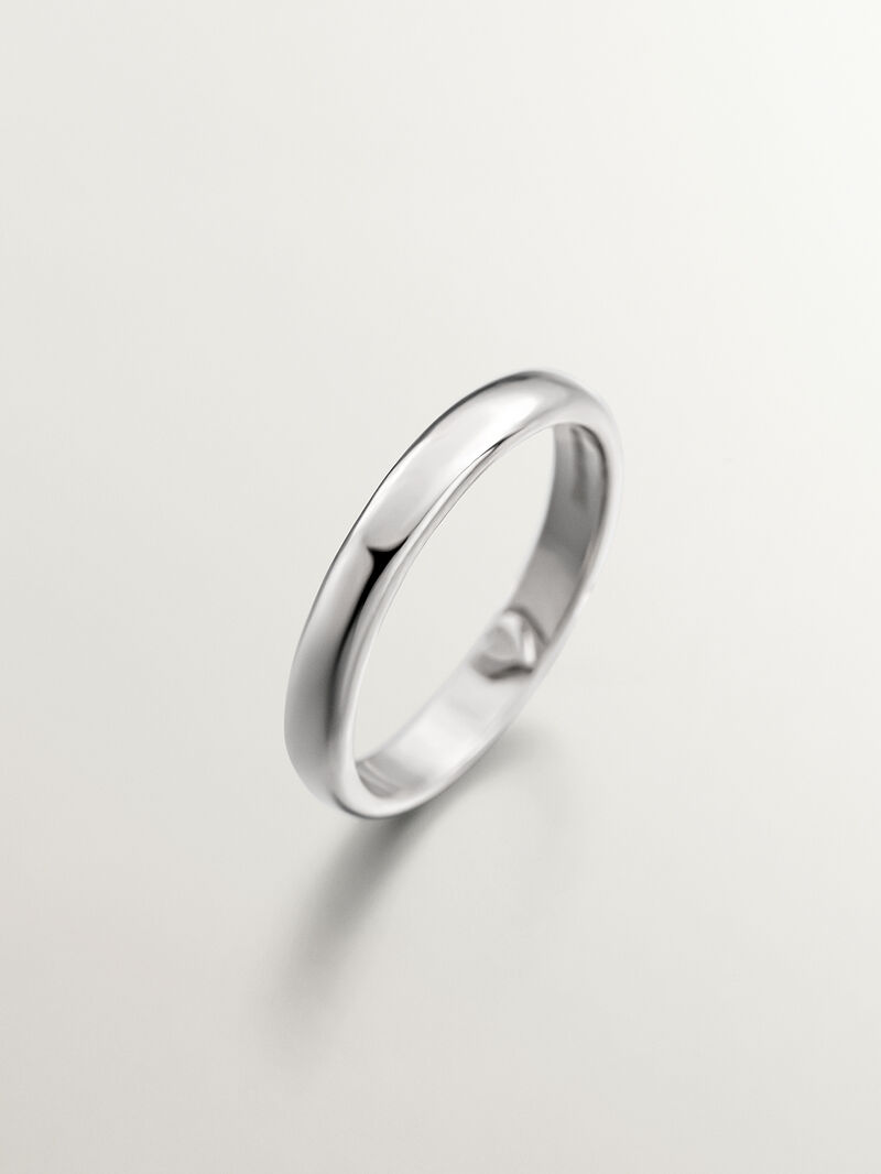 925 Silver band ring with an interior heart. image number 0