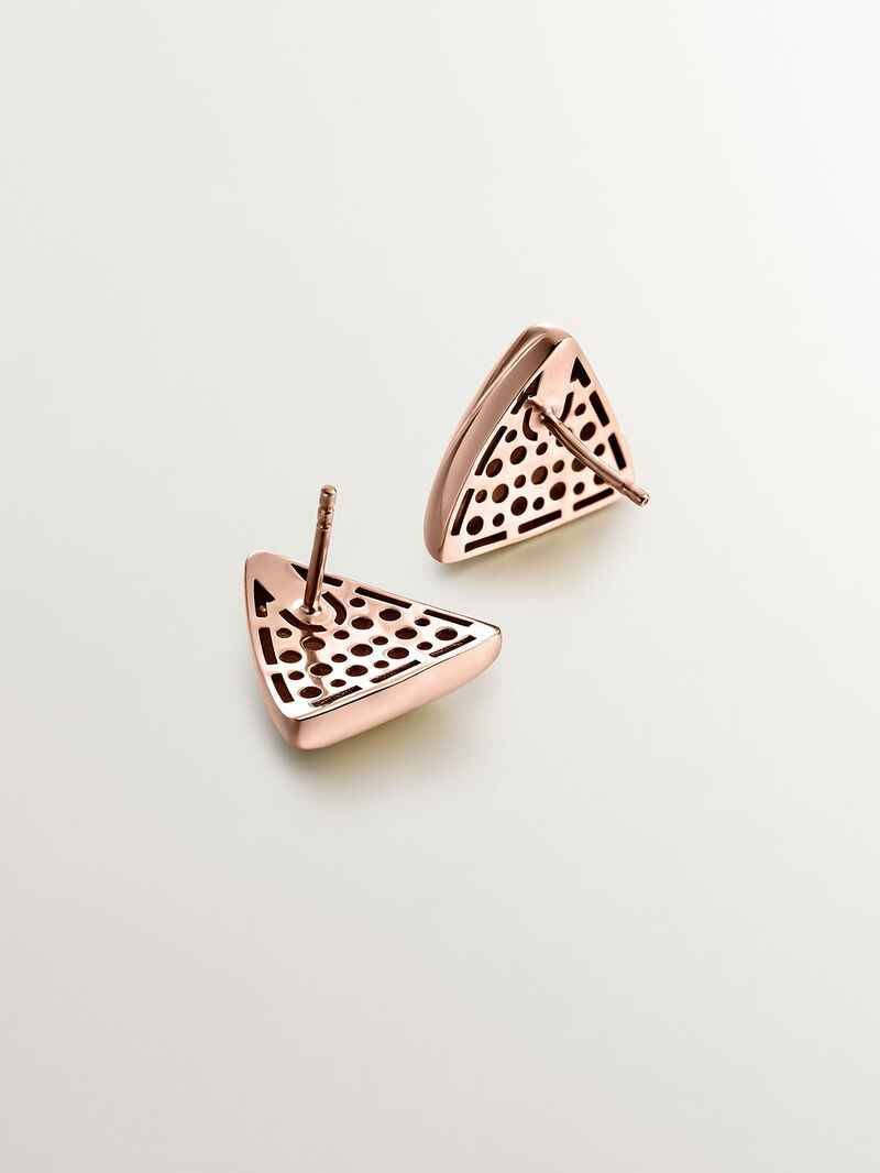 18K rose gold plated 925 silver earrings with triangular shape image number 6