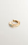 Pendiente individual aro pequeño de plata bañada en oro amarillo de 18 kt con piedras topacios, J04651-02-SKY-WT-H