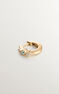 Single hoop earring in 18k yellow gold-plated silver with topaz stones, J04651-02-SKY-WT-H