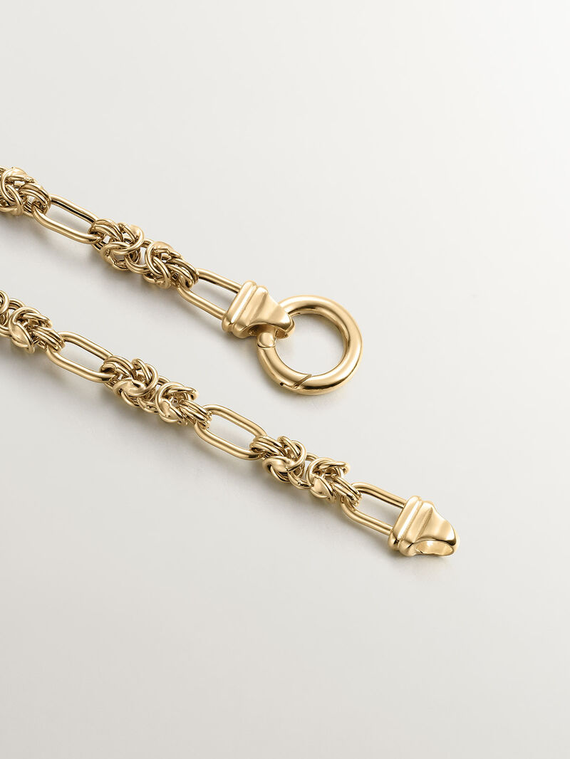Combination link chain made of 925 silver, bathed in 18K yellow gold image number 6