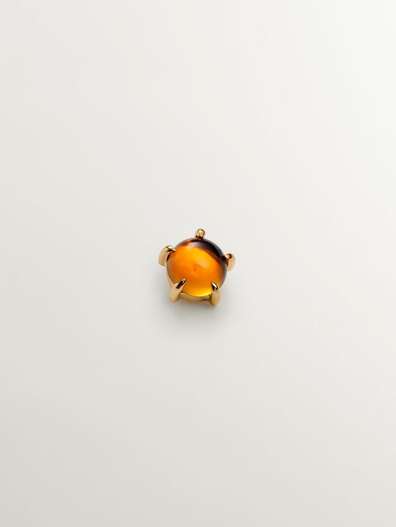 18K gold single earring with orange citrine image number 0