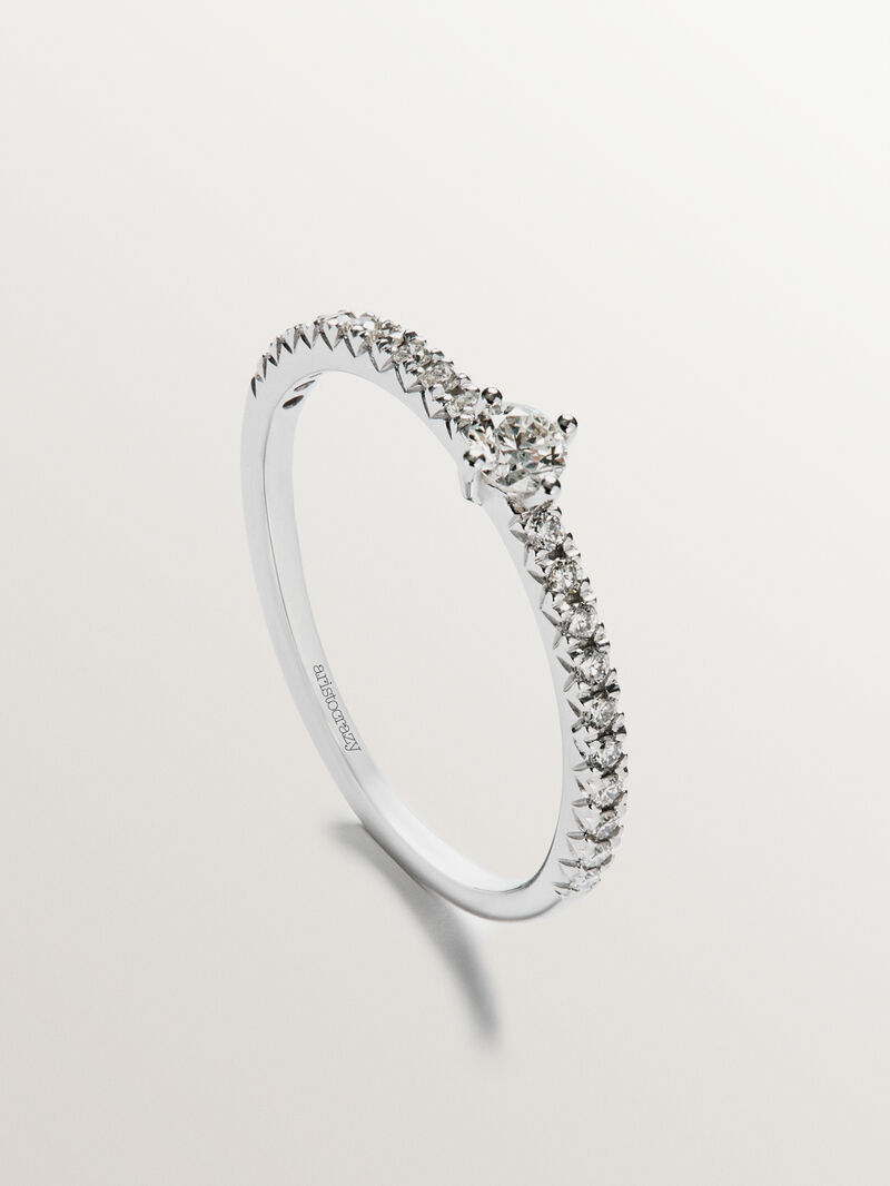 18K white gold ring with diamonds image number 4