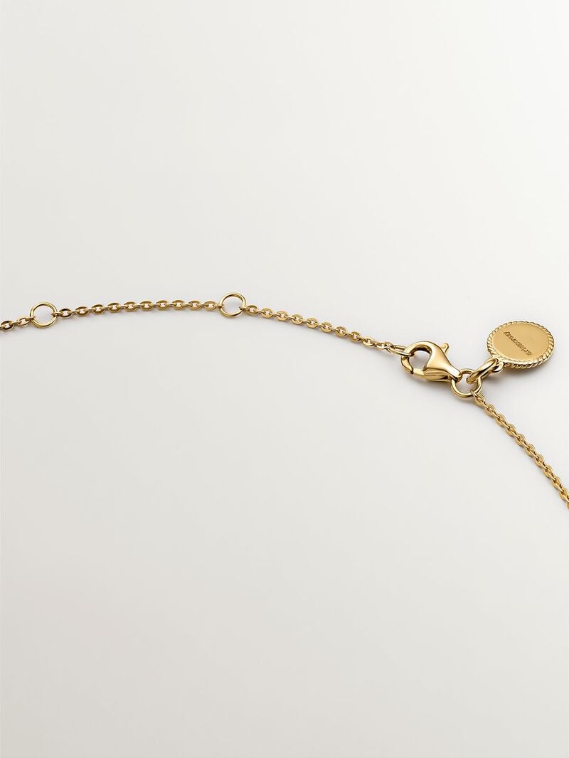 18K yellow gold plated 925 silver pendant with white quartz image number 6