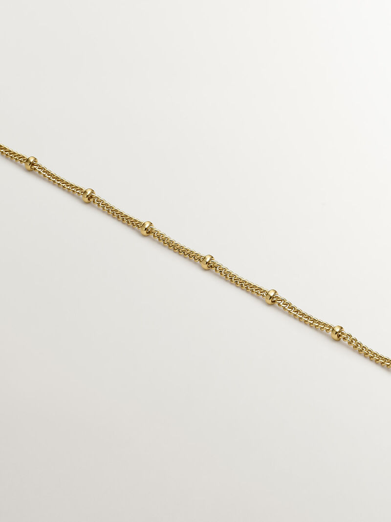 Chain bracelet with 925 silver beads bathed in 18K yellow gold. image number 2