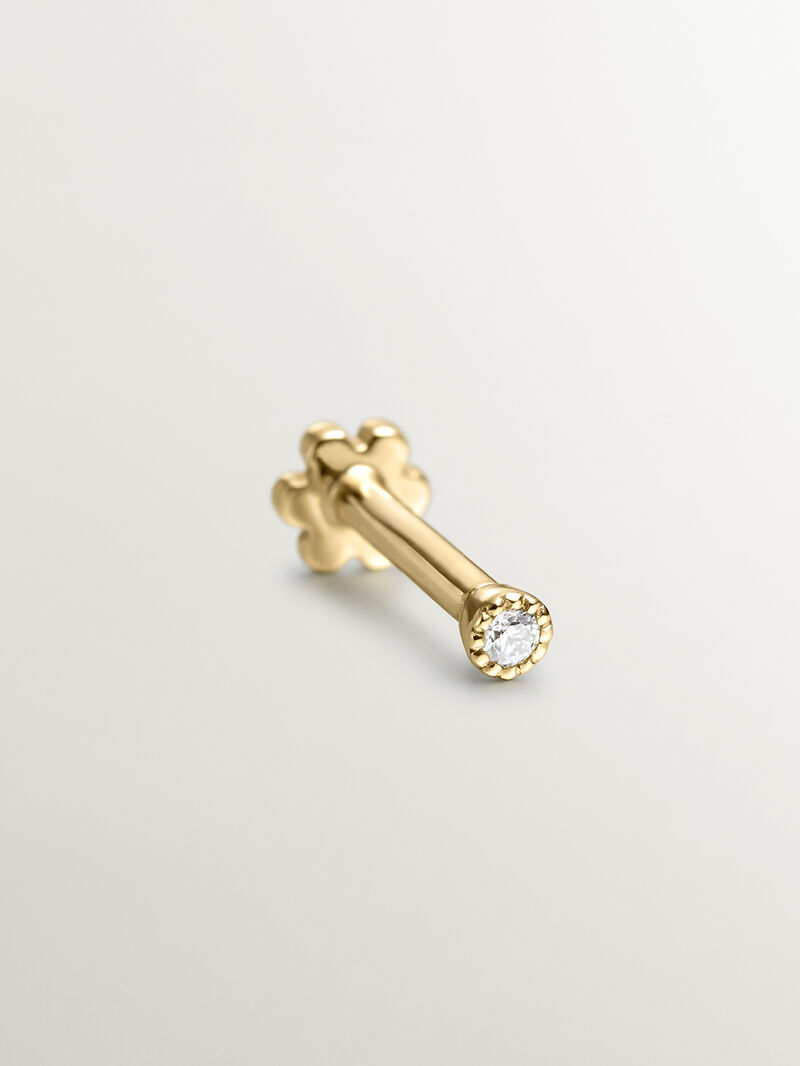Individual 9K yellow gold piercing with diamond image number 2