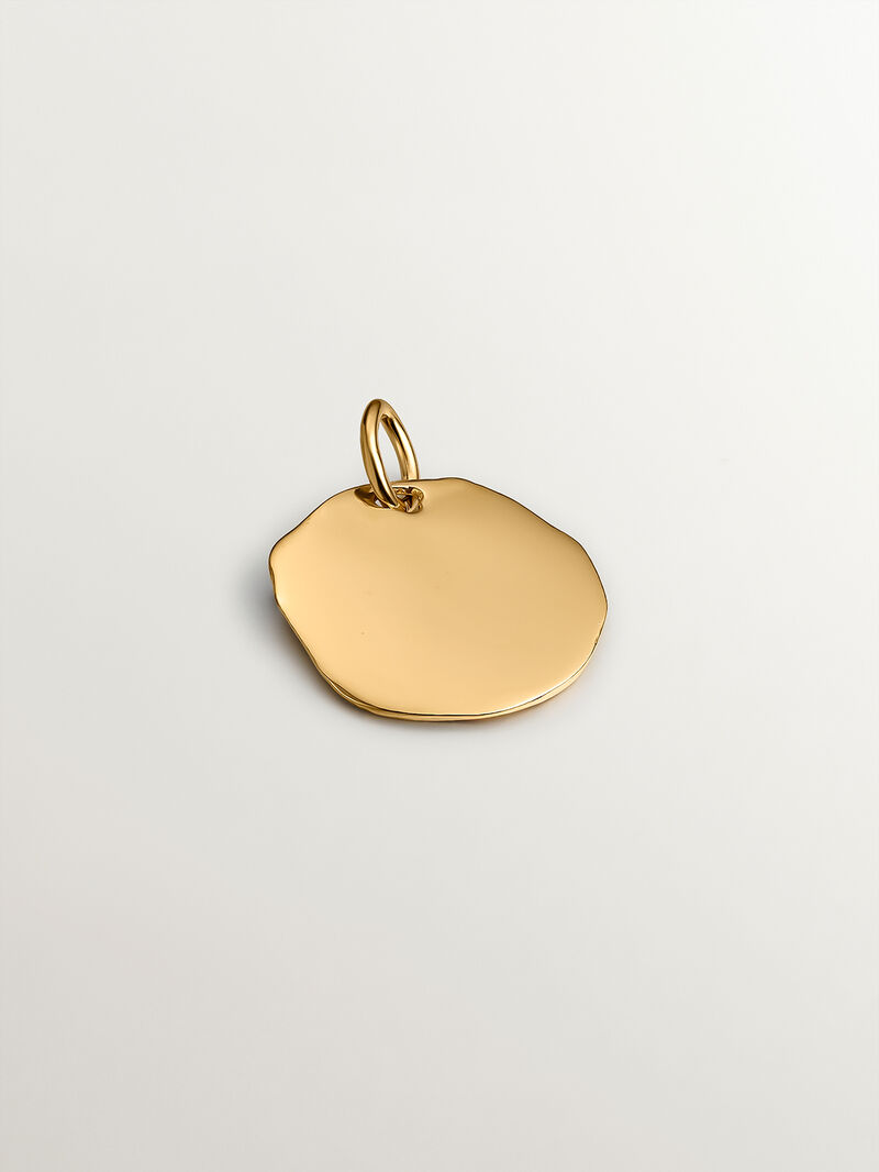 Handcrafted 925 silver charm bathed in 18K yellow gold with initial Y image number 1