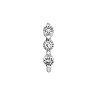 Boucle d'oreille piercing trois diamants or blanc 0,042 ct , J03914-01-H, mainproduct