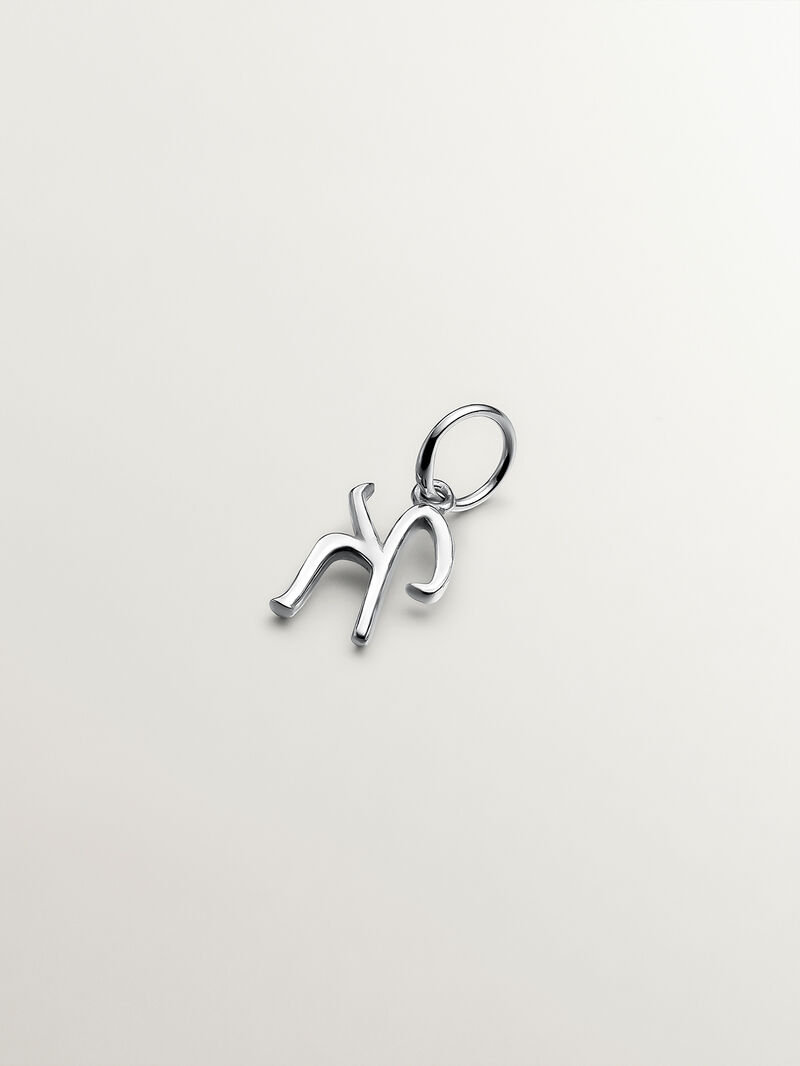 925 Silver Charm with initial K image number 1