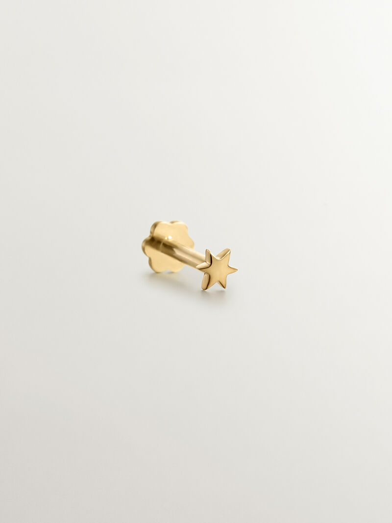 18K Yellow Gold Star-Shaped Piercing image number 1