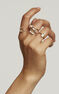 Medium oval rose gold plated quartz Ring , J03817-03-GQ